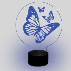 LED 3D Illusion Base Butterfly Dark Blue
